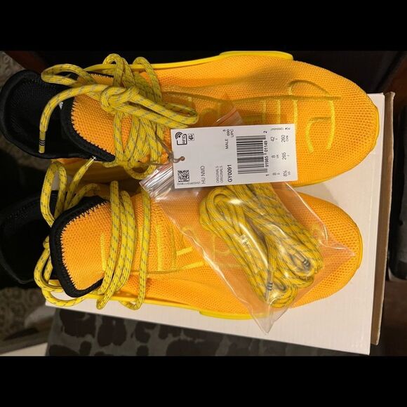 NEW AUTHENTIC ADIDAS NMD HU PHARRELL EXTRA EYE YELLOW MEN SHOE SIZE 8.5  GY0091 - Picture 5 of 11